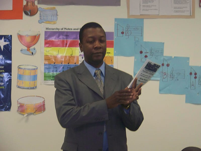 Applauding  a great performance by my students.